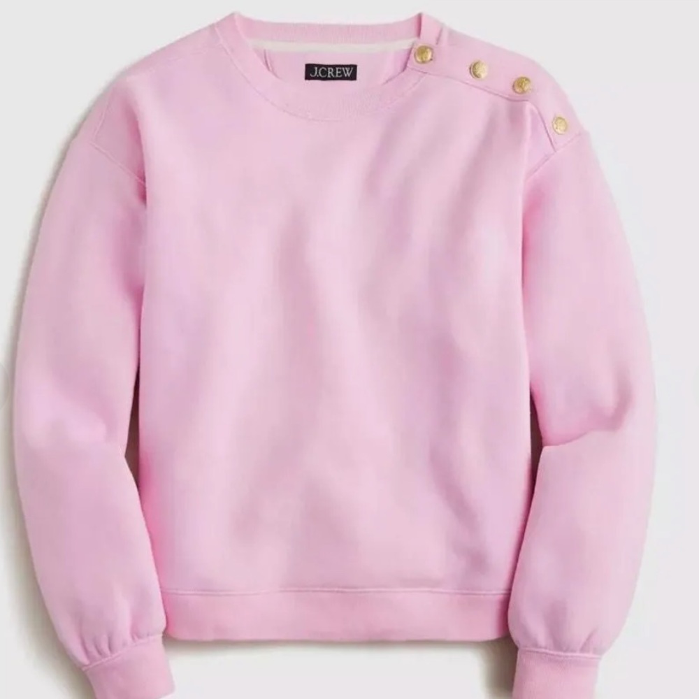 J.Crew Pink Sweatshirt with Gold Buttons